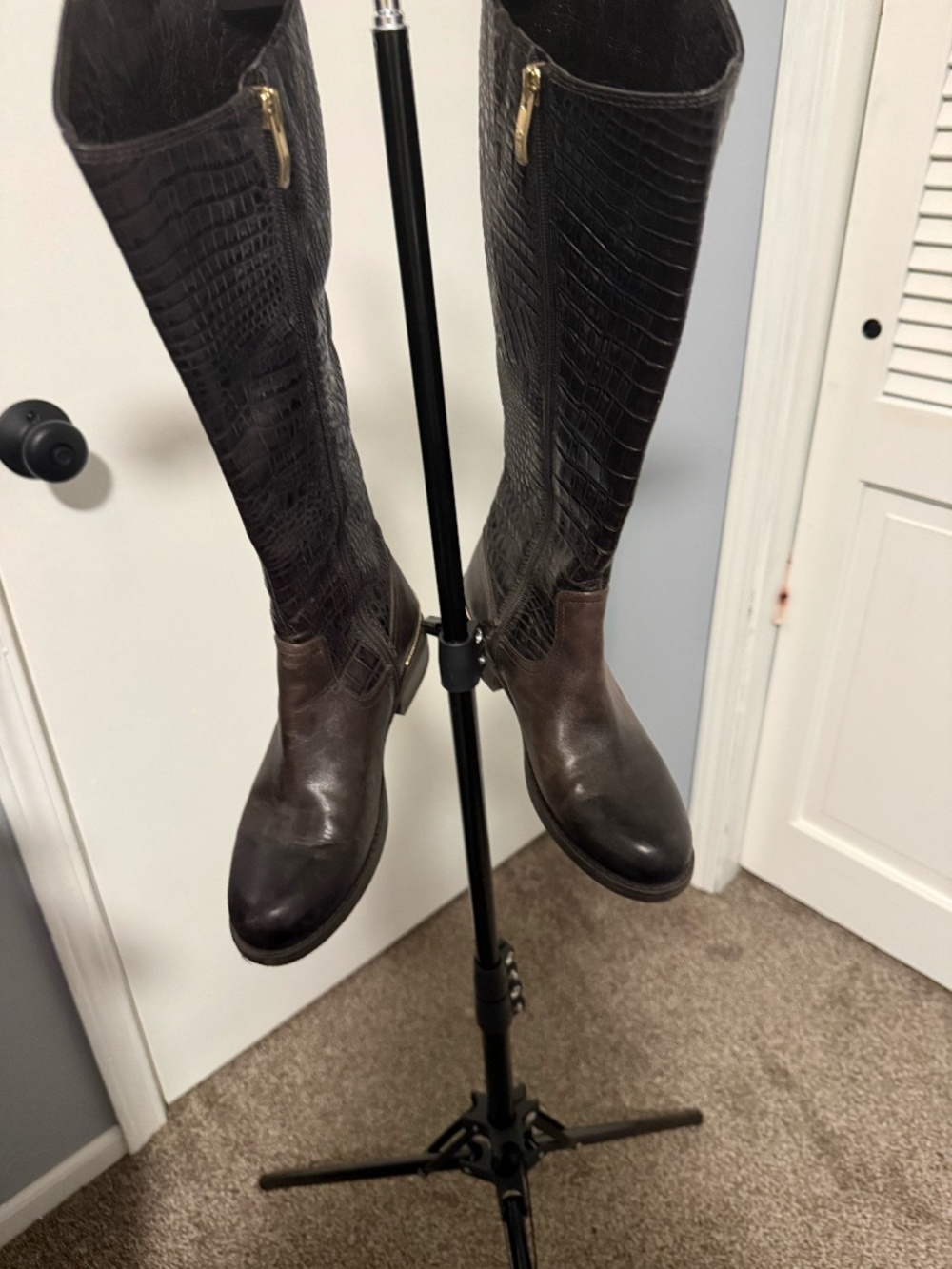 Vince Camuto Croc-Embossed Tall Riding Boots
